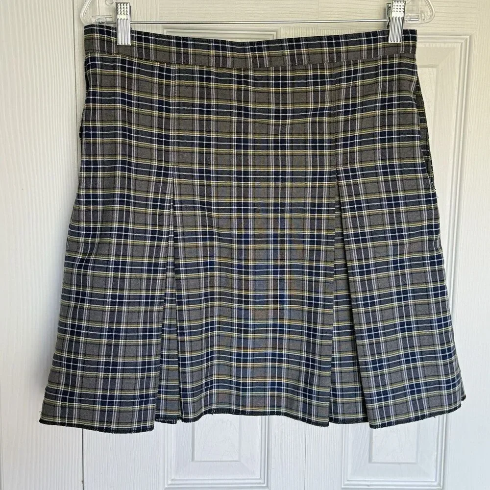 Skirt Sz 10.5 NWT Blue Watch Plaid Pleated Pocket RK Rifle/Kaynee